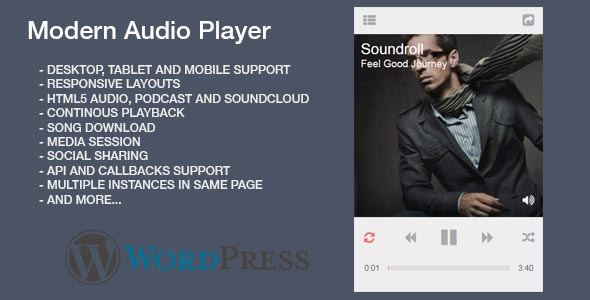 Modern HTML5 Audio Player WordPress Plugin