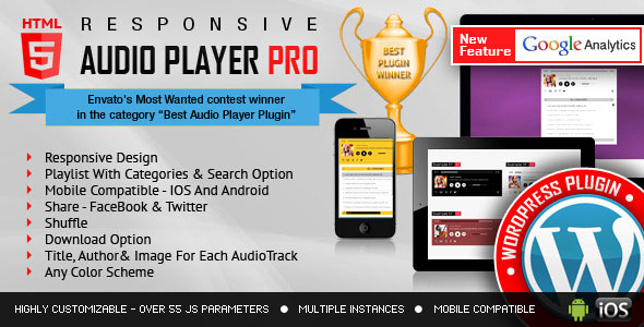 PRO HTML5 Audio Player WordPress Plugin